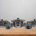 Set pentole 10 pezzi in acciaio inox SW-10G