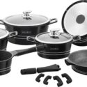 ES1014BLK Batteria Set di Pentole14 pz antiaderente